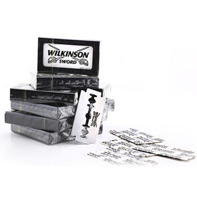 Wilkinson Sword used-blade disposal box showing safe storage and eco-friendly disposal