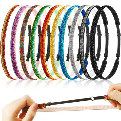 WILLBOND front pack display showing ten glittery headbands and product colors