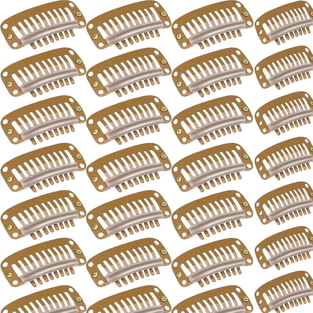 WILLBOND front view of 30 light brown clips showing quantity and shape for reliable holding