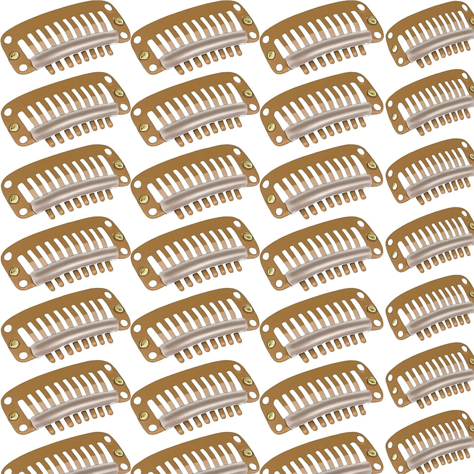 WILLBOND front view of 30 light brown clips showing quantity and shape for reliable holding
