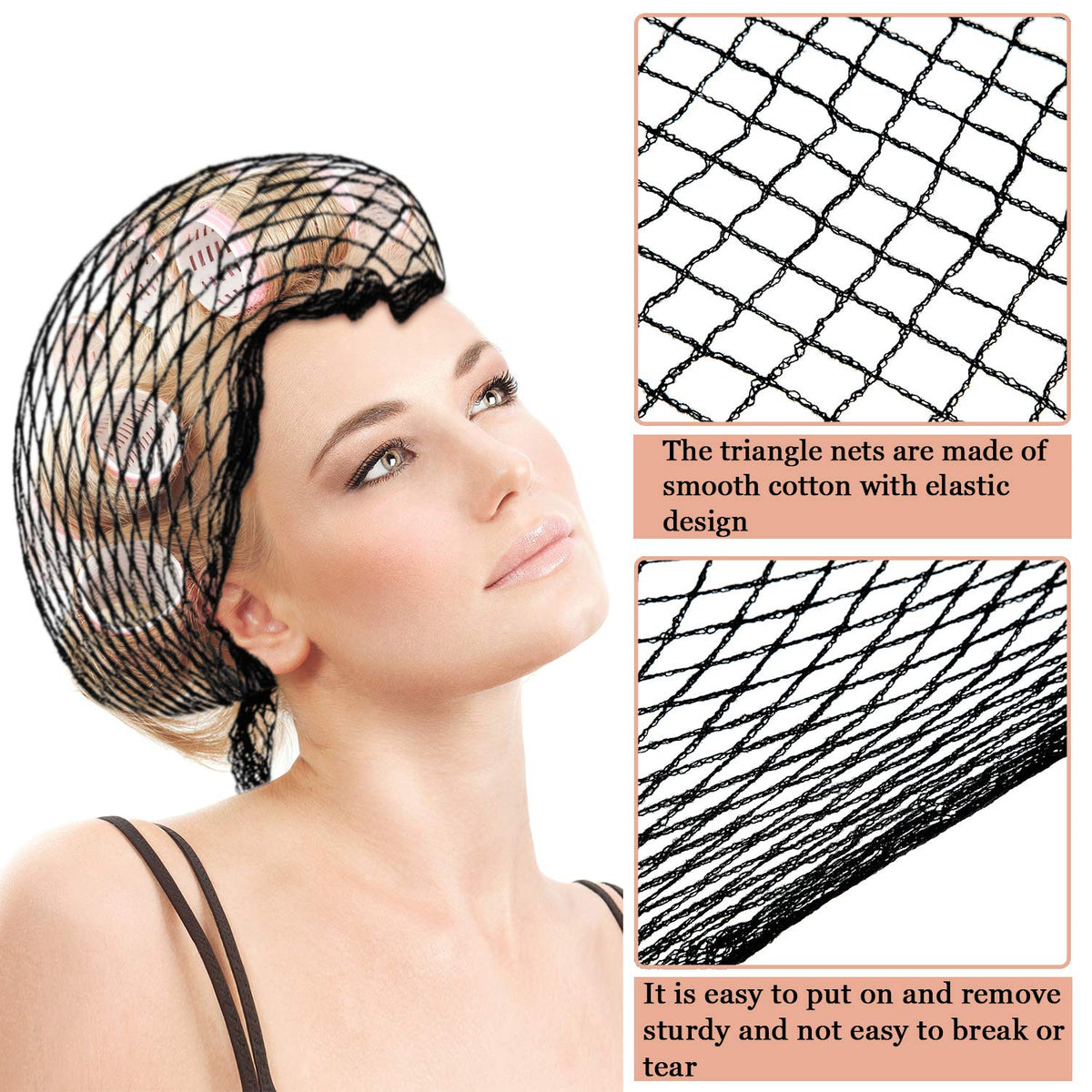 WILLBOND net worn over rollers demonstrating secure hold benefit