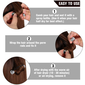 WILLBOND rod wrapped on short hair demonstrating tight curl formation and volume