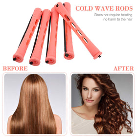 WILLBOND perm rods being wrapped in hair showing easy, heat-free styling process