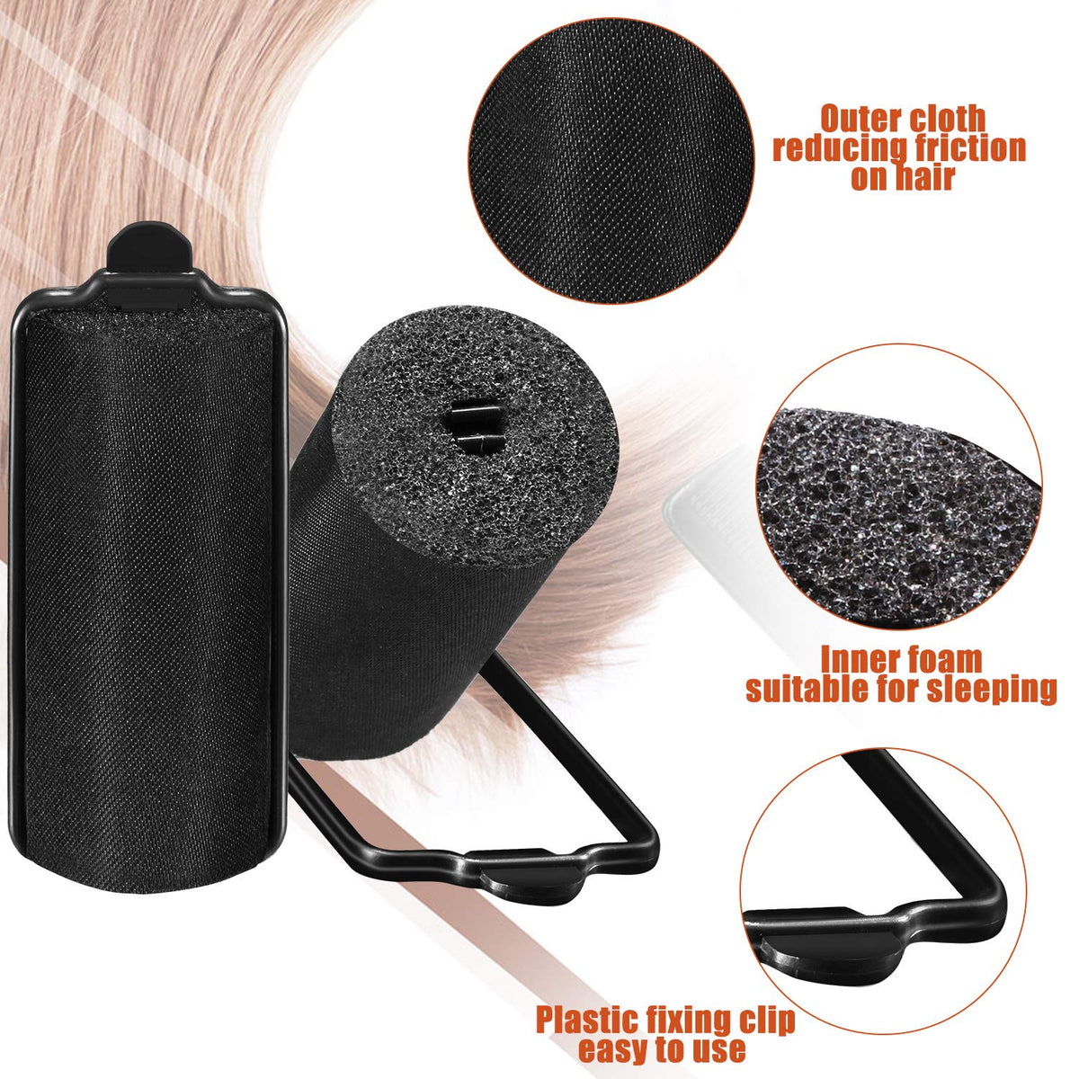 WILLBOND side-by-side rollers showing three diameters for varied curl sizes and volume