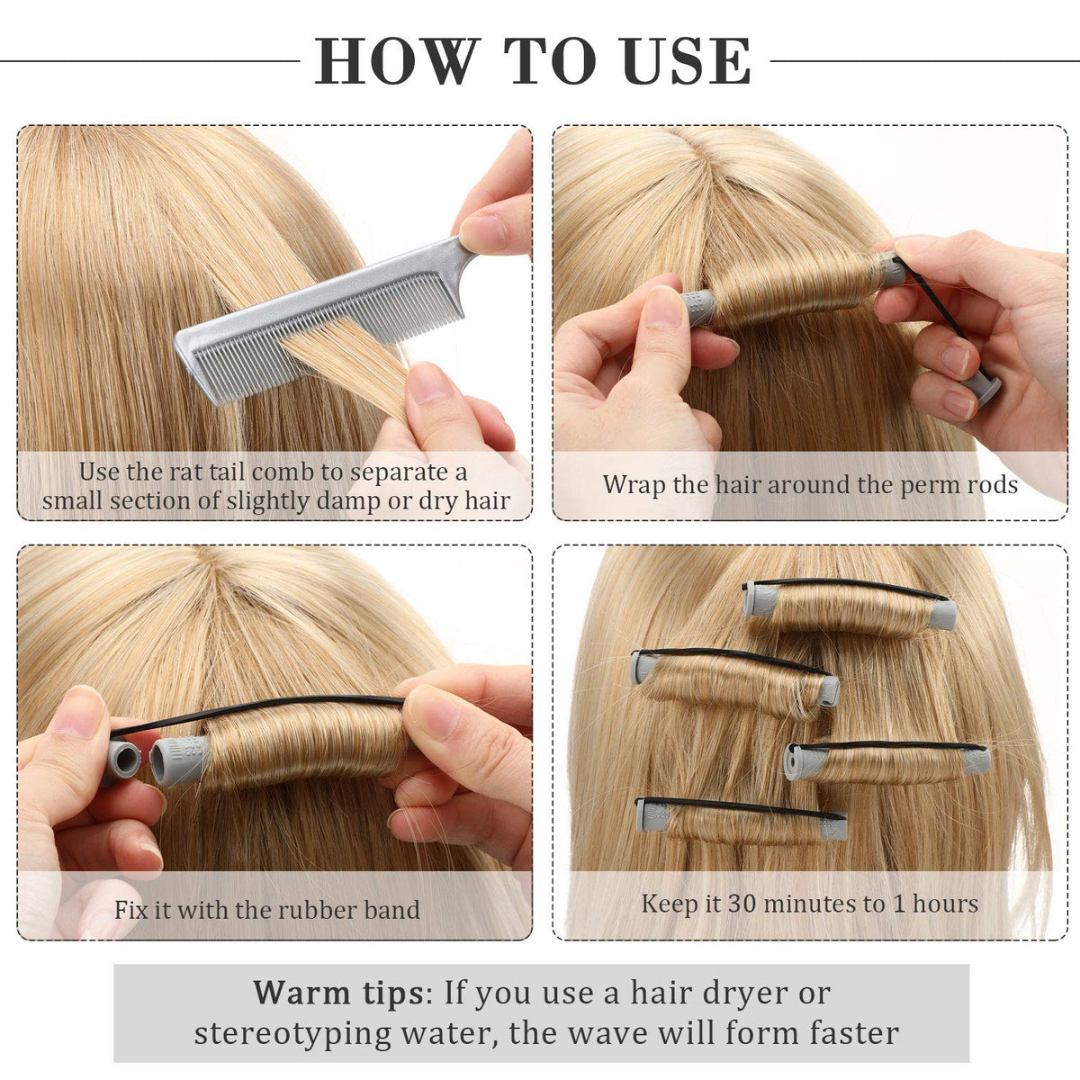 WILLBOND steel rat-tail comb for precise sectioning and neat parting