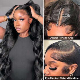 Wingirl close-up of body wave texture showing soft, tangle-resistant strands