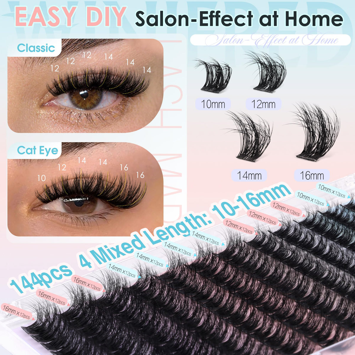 Winifred tweezers placing a lash cluster demonstrating simple beginner-friendly application