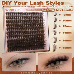 Winifred clusters on model for a natural brown-enhanced look benefit for daytime wear