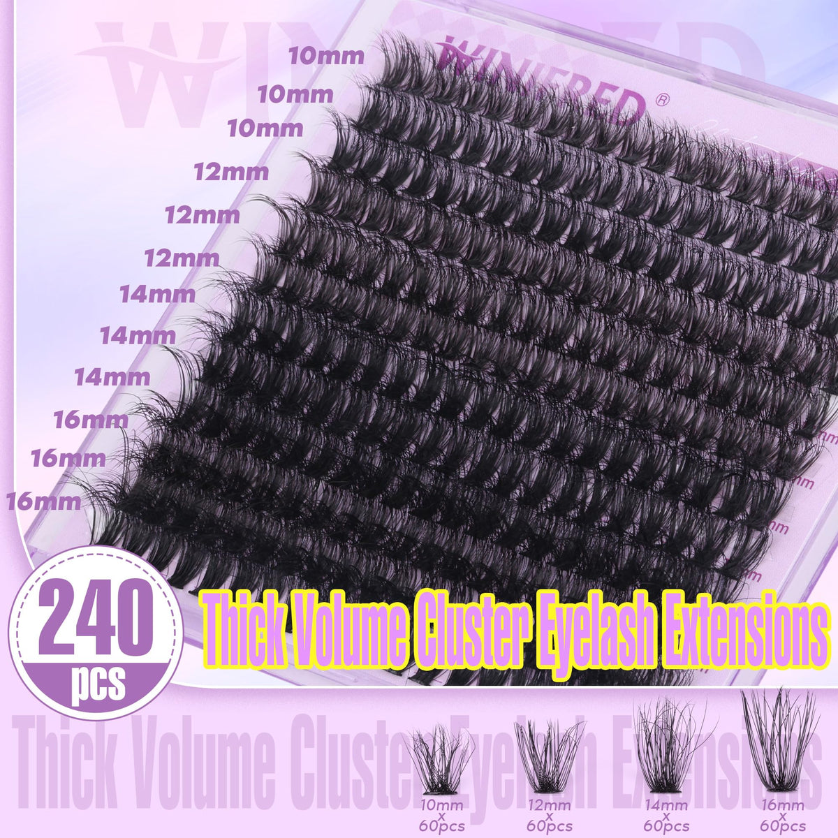 Winifred length comparison 10–16mm showing mixed sizes for customizable styling benefit