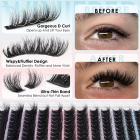 Winifred faux-mink fiber texture showing fluffy volume and natural movement