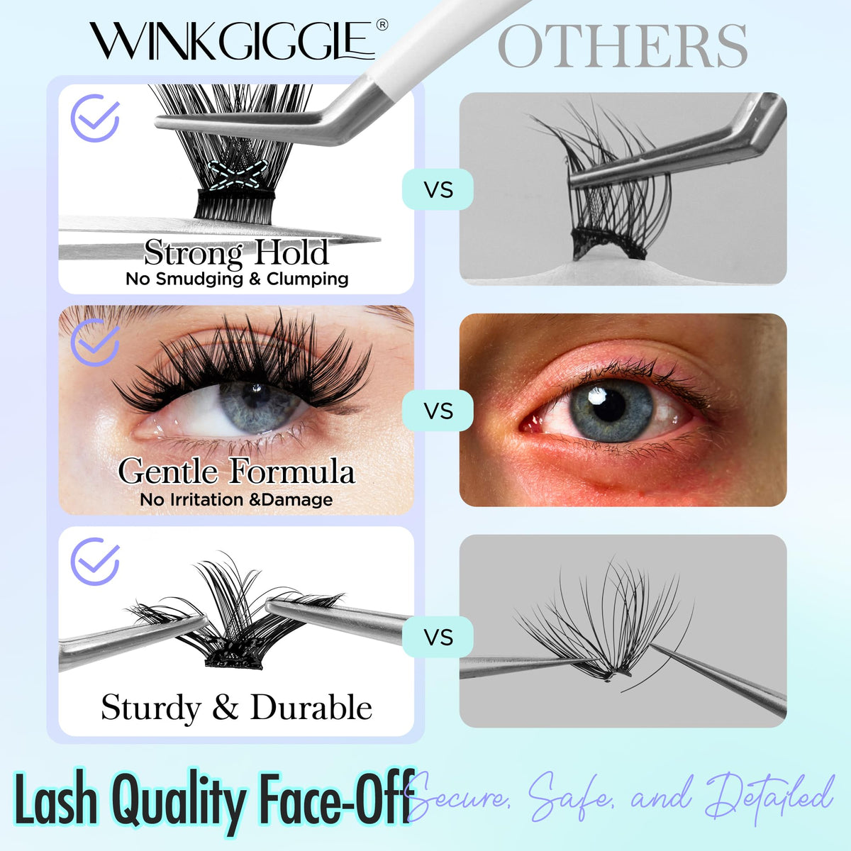 WINKGIGGLE step-by-step pressing on lashes for fast application