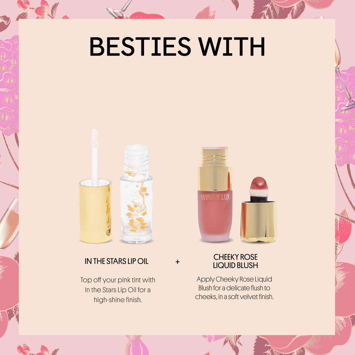 Winky Lux lifestyle flatlay with Rosé Glimmer Balm for effortless everyday beauty