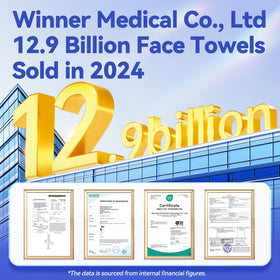 Winner towel on natural background, conveys biodegradability benefit