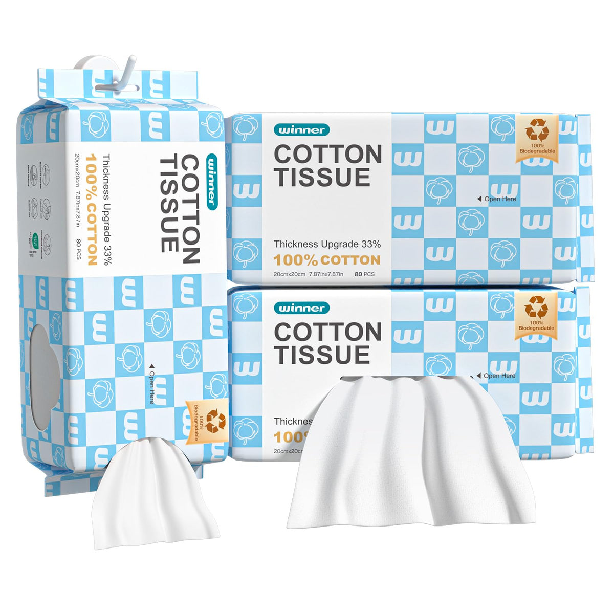 Winner front packaging showing pack and count, clear organization benefit