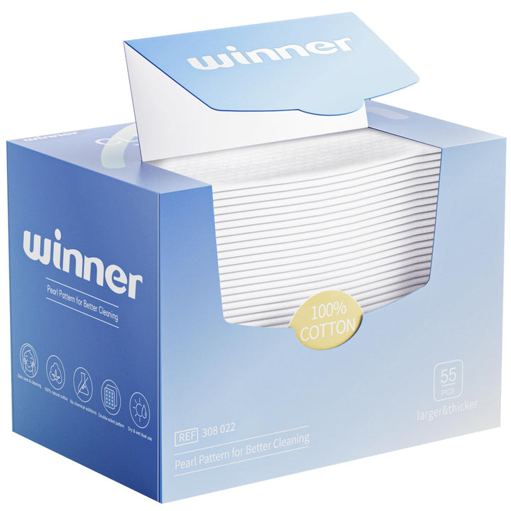 Winner front packaging showing 55-count, convenient travel-friendly design