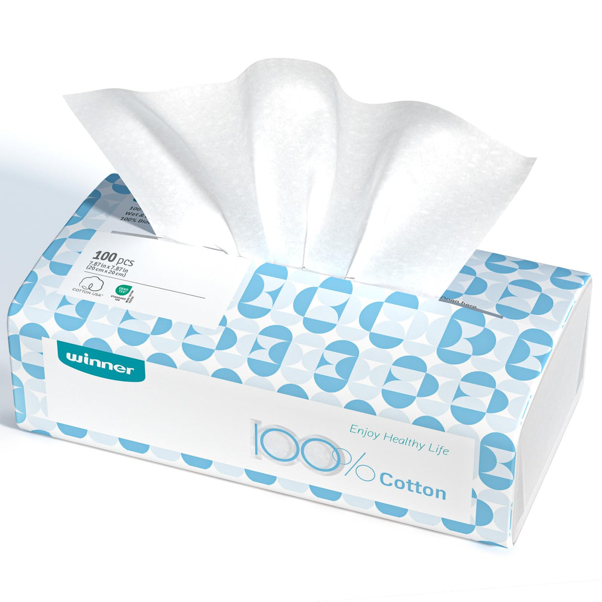 Winner front packaging showing pack and count, clear hygienic presentation