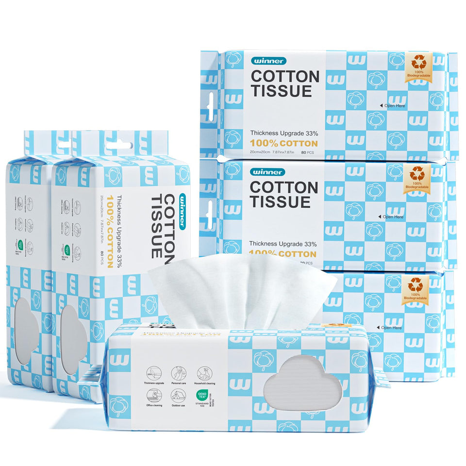 Winner front packaging showing six hangable pouches and 480 towels benefit convenience
