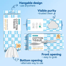 Winner pack label close-up highlighting 100% cotton and USDA biobased content benefit