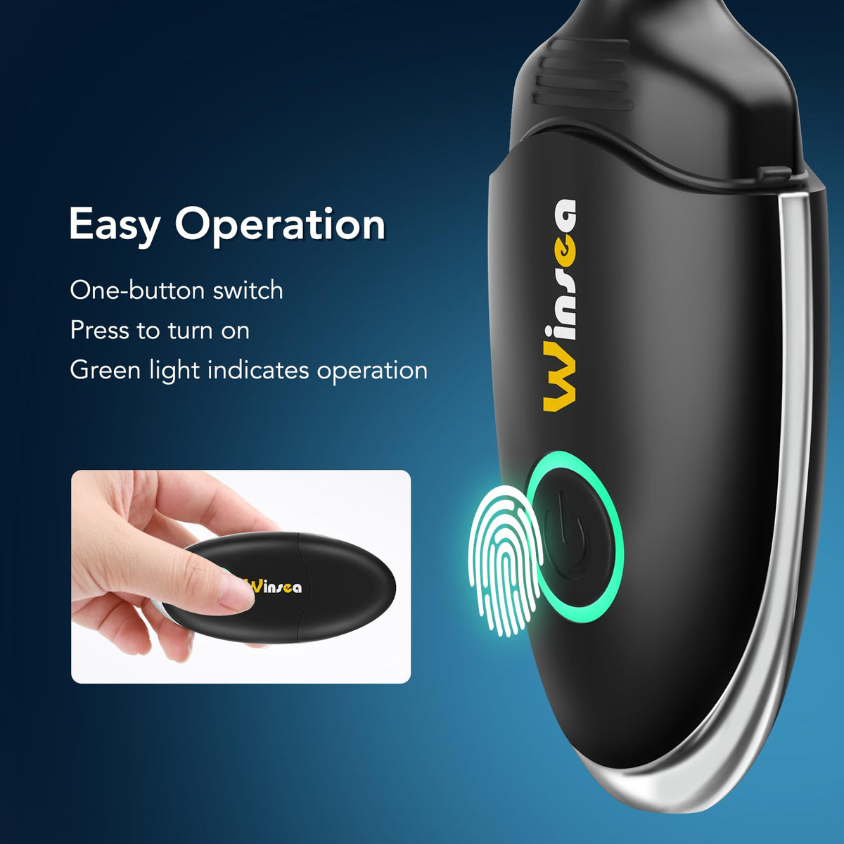 Winsea trimmer rinsed under tap demonstrating waterproof cleaning convenience