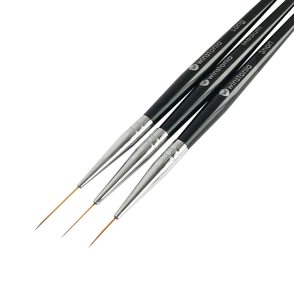 Winstonia striping brushes front packaging showing set benefit of versatility