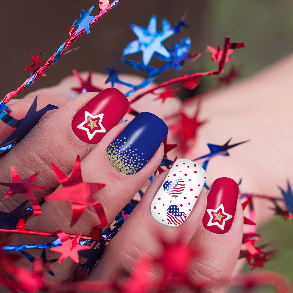 winthrop close-up of American flag patterns on sticker sheet showing crisp color and detail
