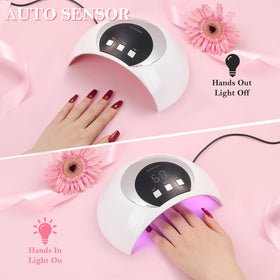 Wisdompark with hand inside demonstrating automatic sensor and hands-free curing