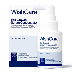 WishCare front packaging showing bottle and box, highlighting clean formula benefits