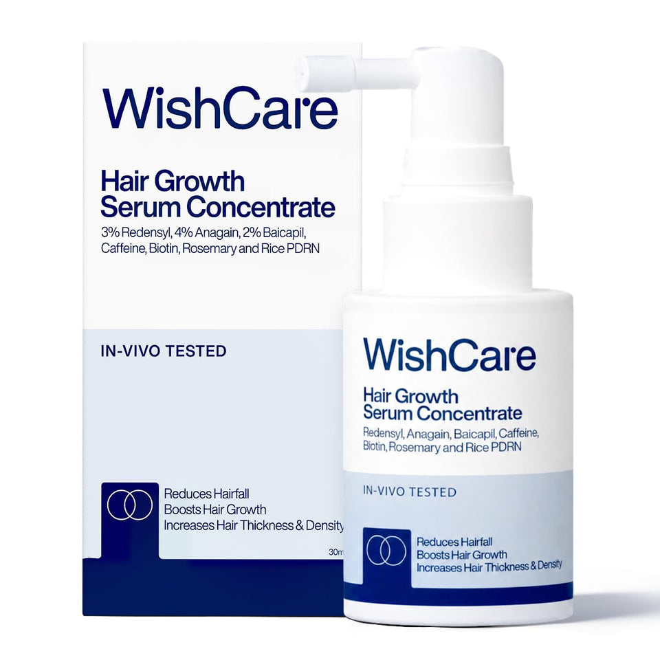 WishCare front packaging showing bottle and box, highlighting clean formula benefits