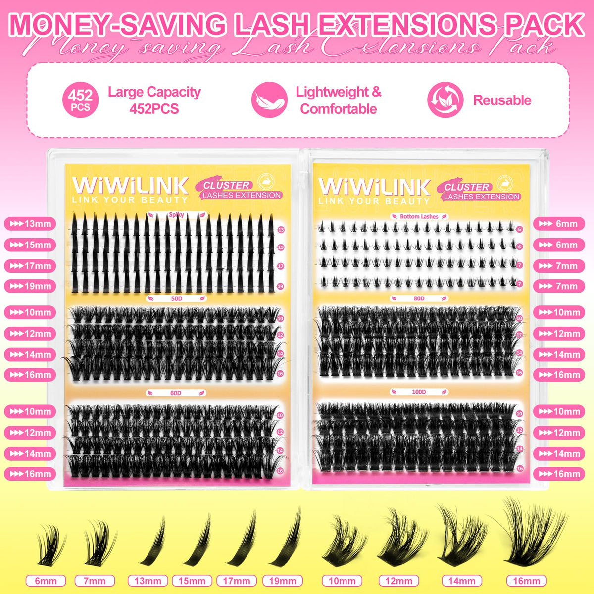 WiWiLINK applied wispy manga lashes on model, enlarging eyes naturally