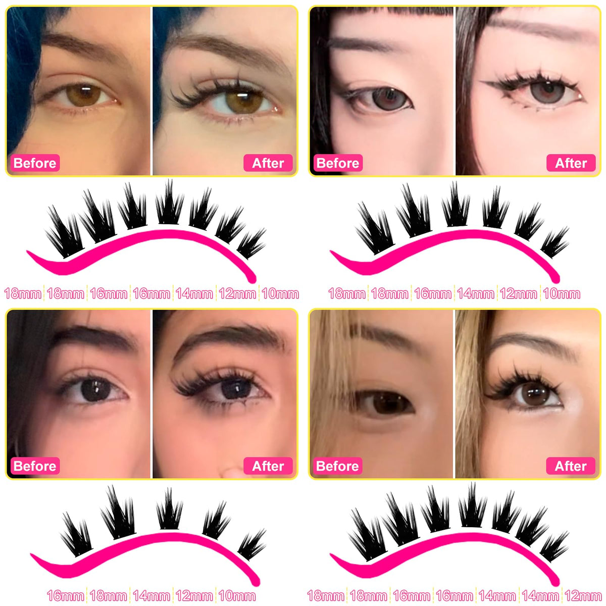 WiWiLINK before and after eye comparison showing lifted D curl effect