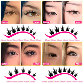 WiWiLINK before and after eye comparison showing lifted D curl effect