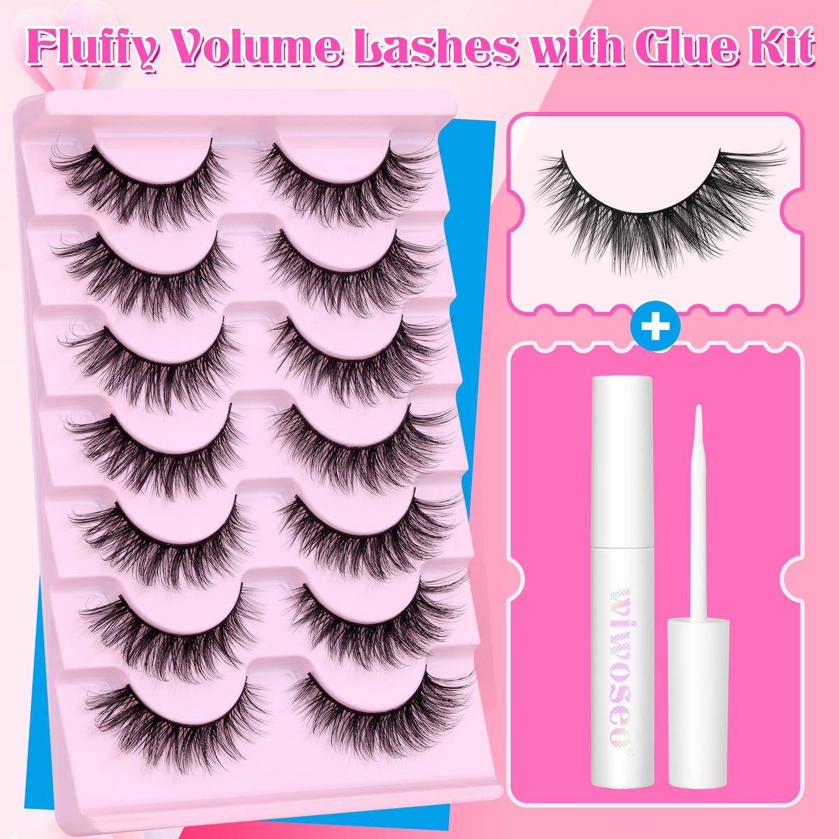 wiwoseo close-up of thin lash band highlighting comfortable fit