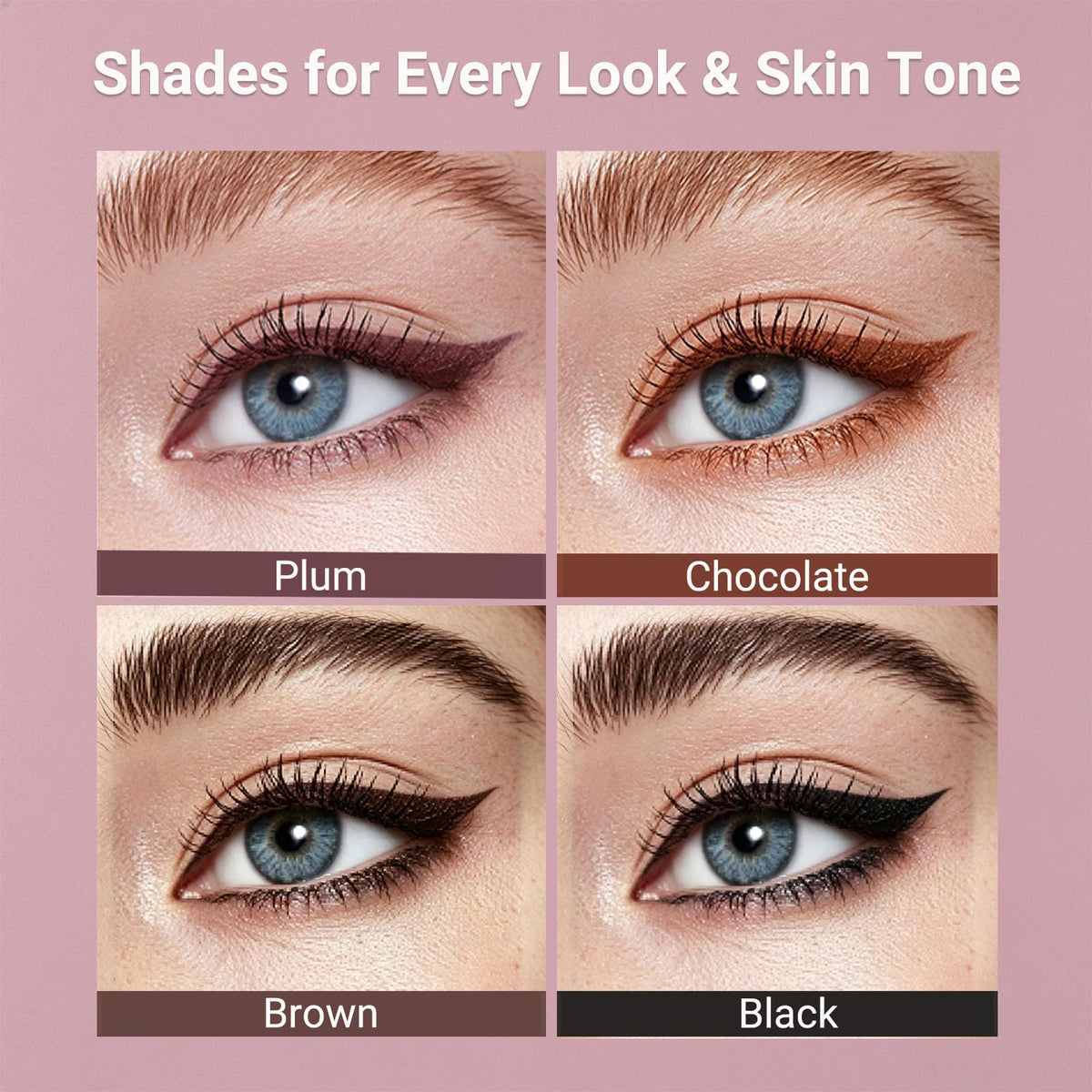 Wiyakwnry eyeliner applied on mature eye demonstrating no tugging and natural definition