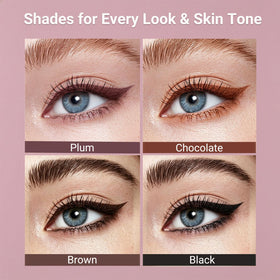 Wiyakwnry eyeliner applied on mature eye demonstrating no tugging and natural definition