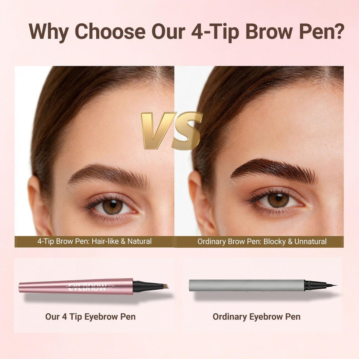 Wiyakwnry demonstration strokes on forearm showing natural hair-like finishes and buildable coverage