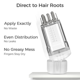 WL-YBOPRO applying minoxidil to scalp demonstrates mess-free, targeted delivery