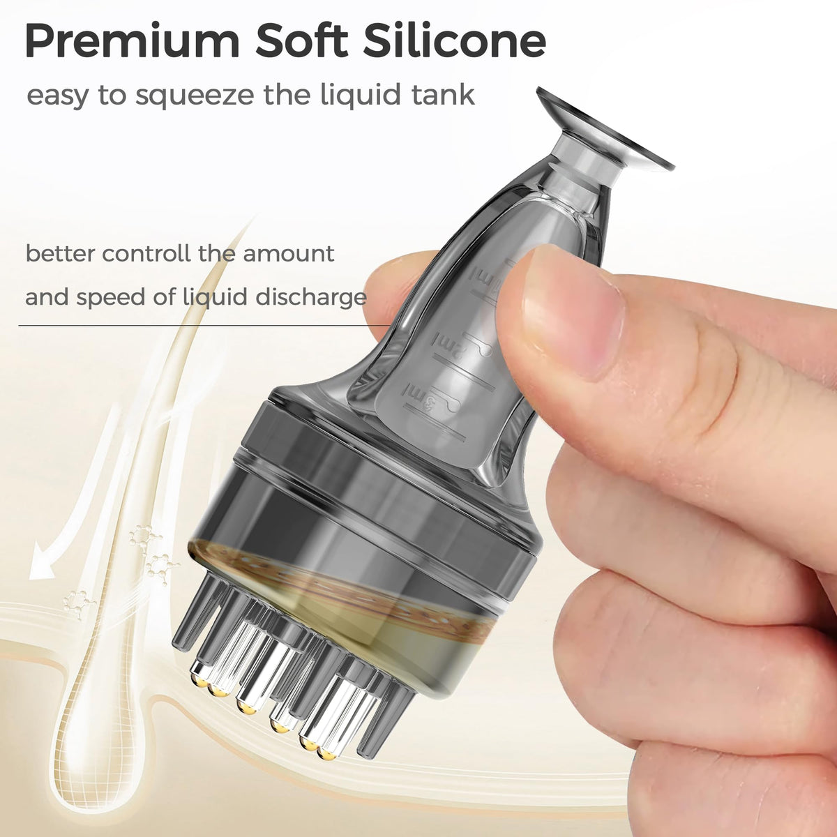 WL-YBOPRO comb and brush detail separating hair and aiding root access