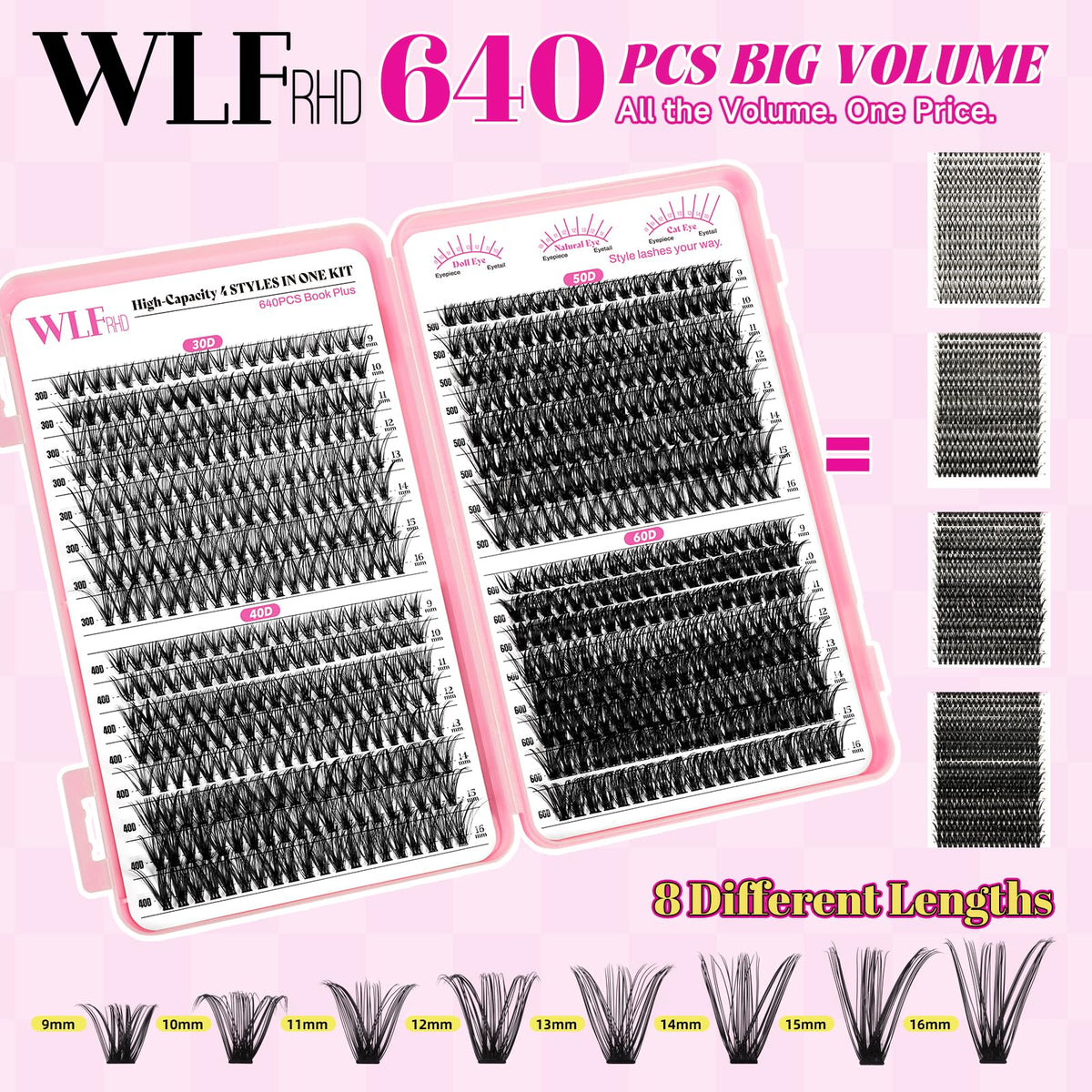 WLFRHD bond, remover, tweezers and brush kit shown to enable precise application