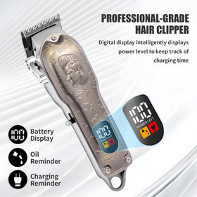 WMZR T-shaped trimmer close-up on blade for clean sideburns and precise edges