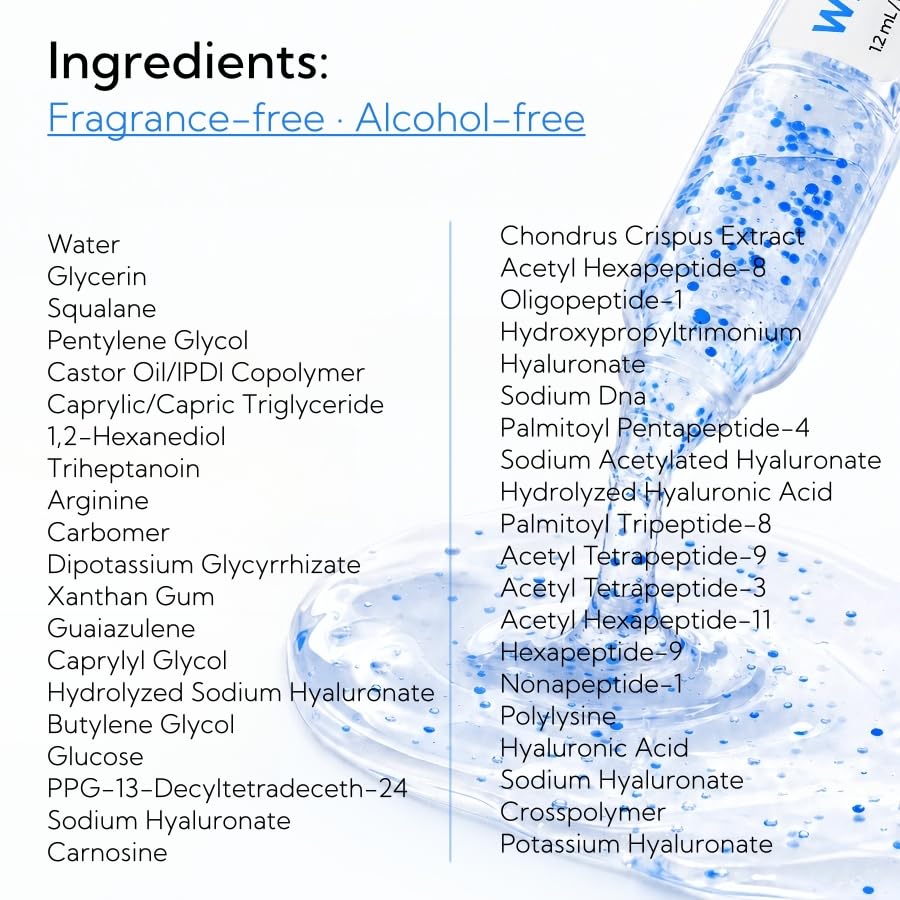 WNP ingredient label close-up showing fragrance-free, dermatologist-tested formula