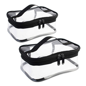 Wobe clear makeup bags front view showing transparency and organization benefit
