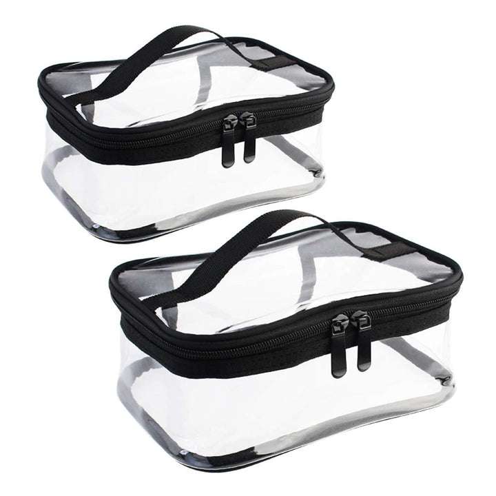 Wobe clear makeup bags front view showing transparency and organization benefit