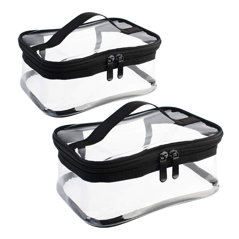 Wobe clear makeup bags front view showing transparency and organization benefit