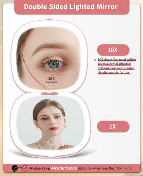 WOBSION close-up of 10x magnifying side for precise eyebrow and lash work