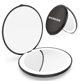 WOBSION front closed compact mirror showing sleek travel-ready look and protection