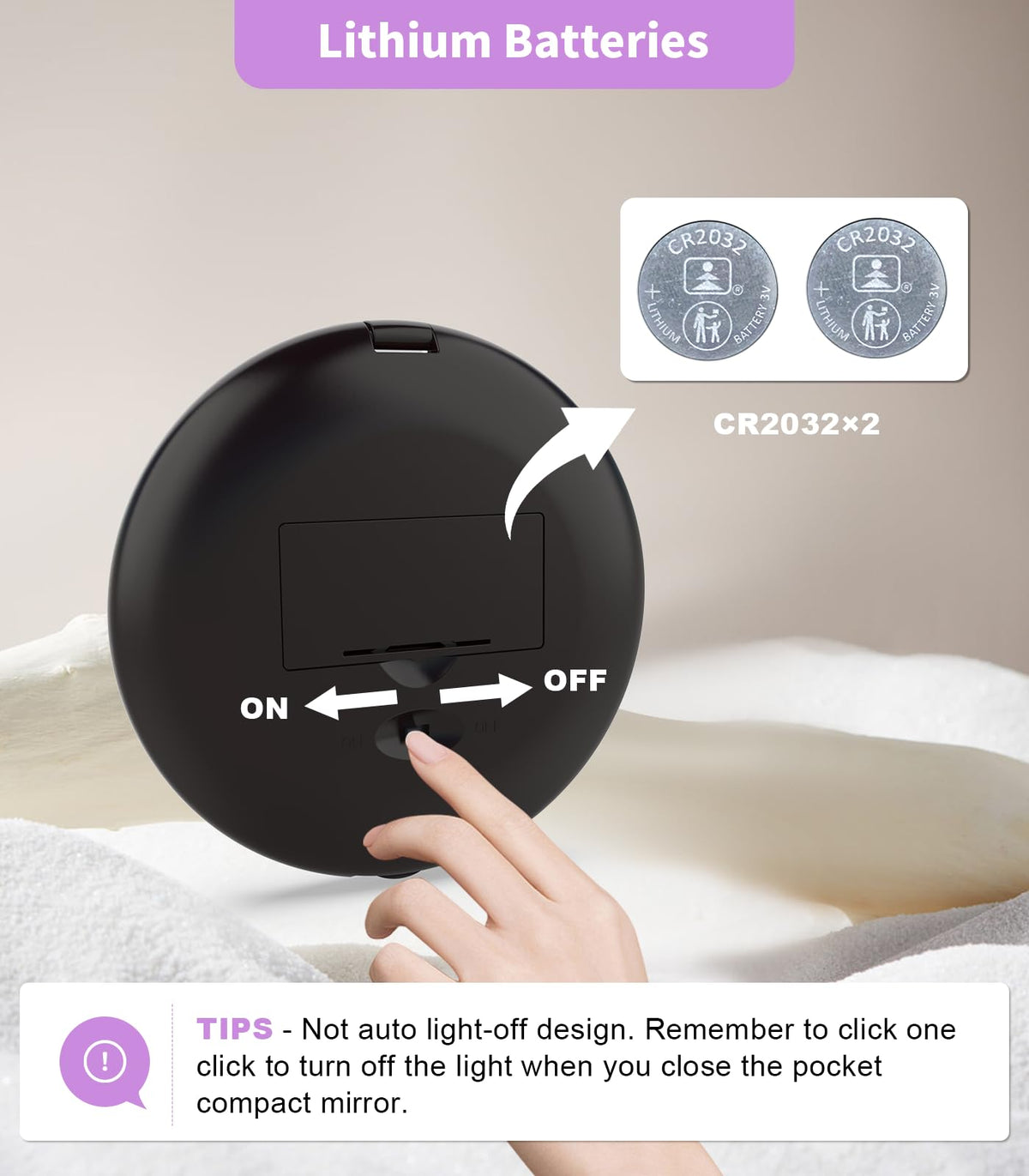 WOBSION inside a purse illustrating portability and convenience on the go
