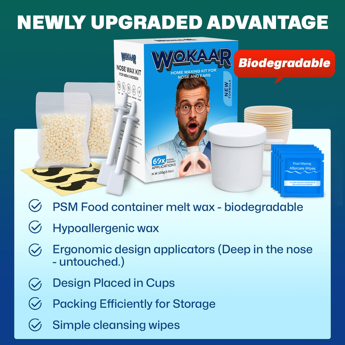 Wokaar travel-ready kit on bathroom shelf conveying portability and salon results anywhere