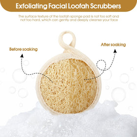 wokelai loofah pad in use with soap demonstrating cleansing action