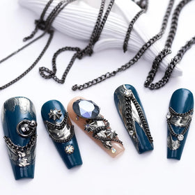 WOKOTO display of black, gold and silver chains illustrating color choices