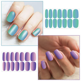 WOKOTO finished manicure top view showing full-wrap glossy protection